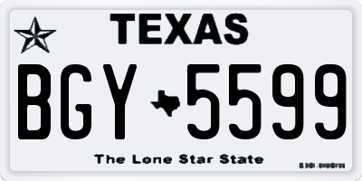 TX license plate BGY5599