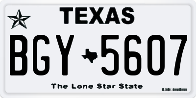 TX license plate BGY5607