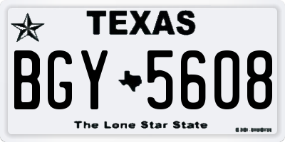 TX license plate BGY5608