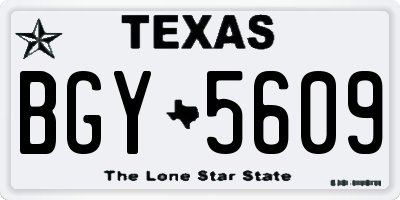 TX license plate BGY5609