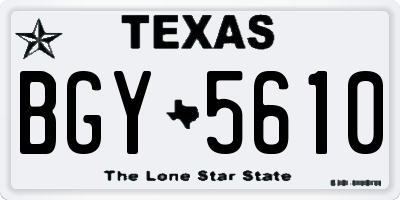 TX license plate BGY5610