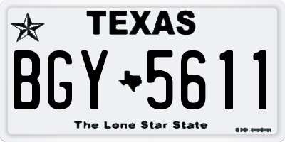 TX license plate BGY5611