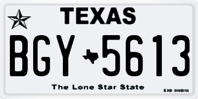 TX license plate BGY5613