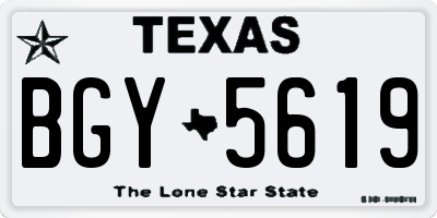 TX license plate BGY5619