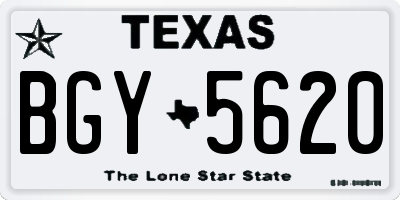 TX license plate BGY5620