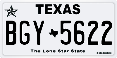 TX license plate BGY5622