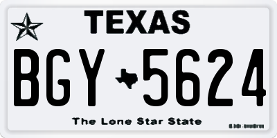TX license plate BGY5624