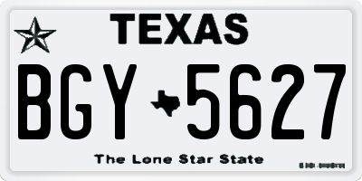 TX license plate BGY5627