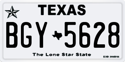TX license plate BGY5628