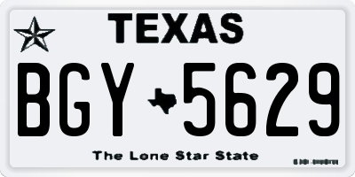 TX license plate BGY5629