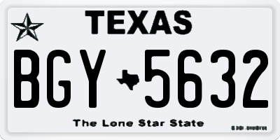 TX license plate BGY5632