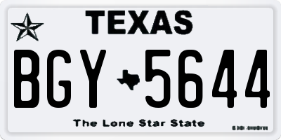 TX license plate BGY5644