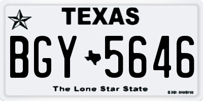 TX license plate BGY5646
