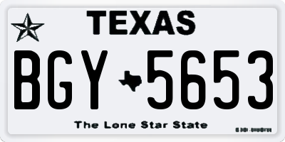 TX license plate BGY5653