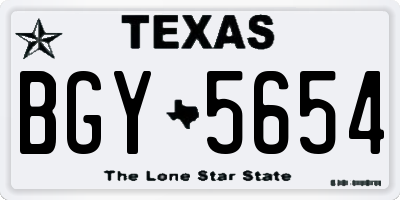 TX license plate BGY5654