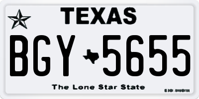 TX license plate BGY5655