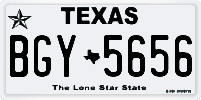 TX license plate BGY5656