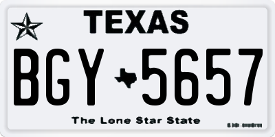 TX license plate BGY5657