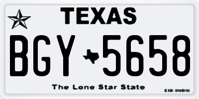 TX license plate BGY5658