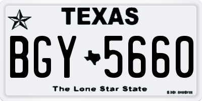 TX license plate BGY5660