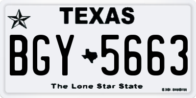TX license plate BGY5663