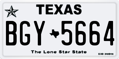 TX license plate BGY5664