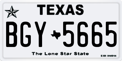 TX license plate BGY5665