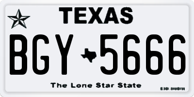 TX license plate BGY5666