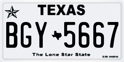 TX license plate BGY5667