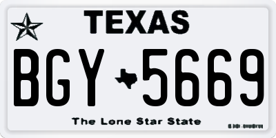 TX license plate BGY5669
