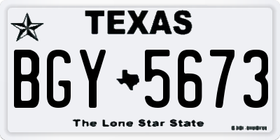 TX license plate BGY5673