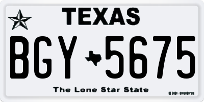 TX license plate BGY5675