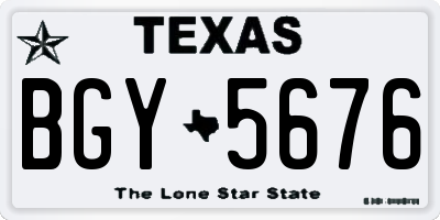 TX license plate BGY5676