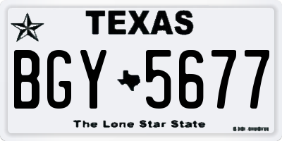 TX license plate BGY5677
