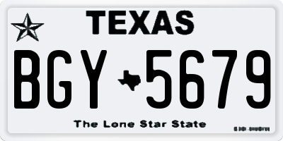 TX license plate BGY5679