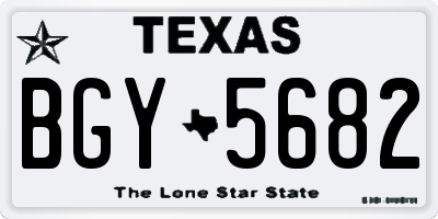 TX license plate BGY5682