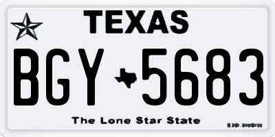 TX license plate BGY5683