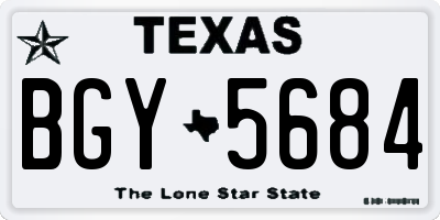 TX license plate BGY5684