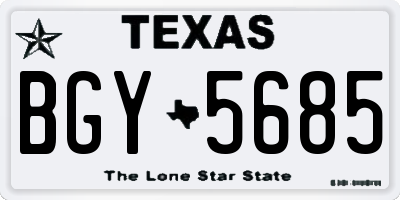 TX license plate BGY5685