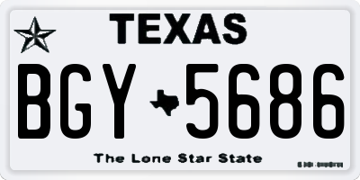 TX license plate BGY5686