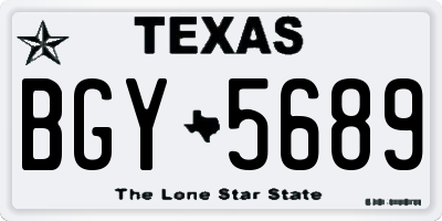 TX license plate BGY5689