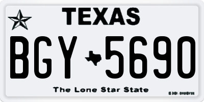 TX license plate BGY5690