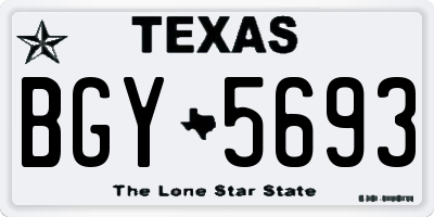 TX license plate BGY5693