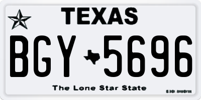 TX license plate BGY5696