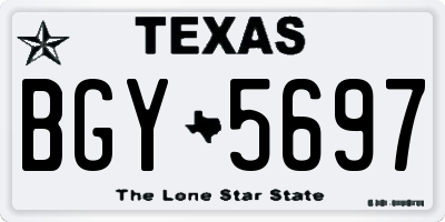 TX license plate BGY5697