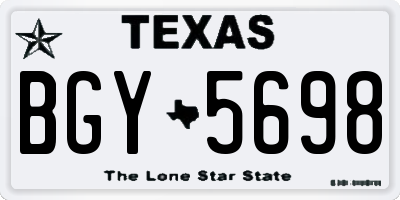 TX license plate BGY5698