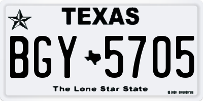 TX license plate BGY5705