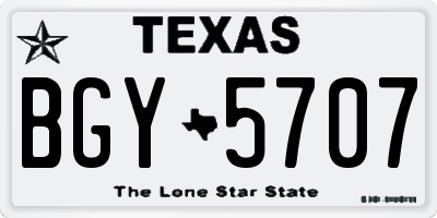 TX license plate BGY5707