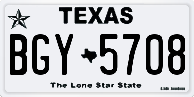 TX license plate BGY5708