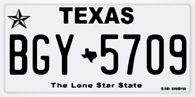 TX license plate BGY5709